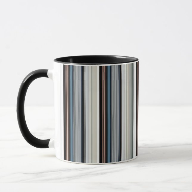 Caneca Cinzas brancas listras brancas (Esquerda)