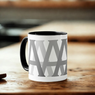 Caneca Cinzas De Alfabeto Letras Monogramas De Café