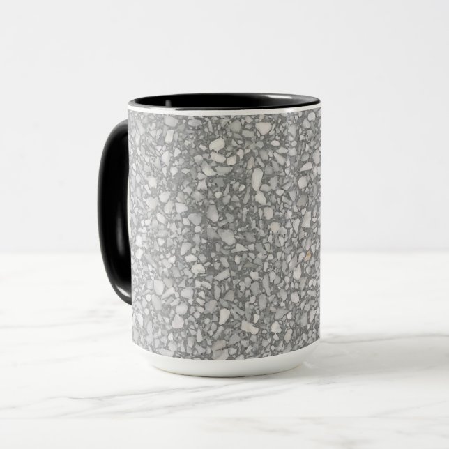 Caneca Cinzas Modernas e White Terrazzo (Frente Esquerda)