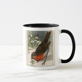 Caneca Circa 1871: Um robin, com névoa no bico