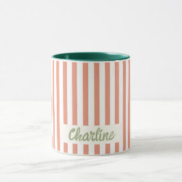 Caneca Circo Striped Vermelha Nome personalizado Mug