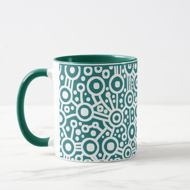 Caneca Circuito de alienígena - Branco em verde Hunter (Esquerda)