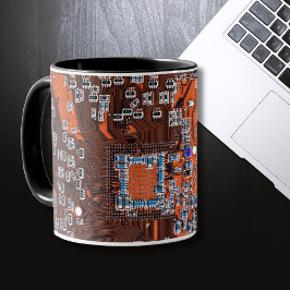 Caneca Circuito Impresso Conjunto PCB Circuito Laranja Co