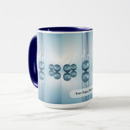 Caneca Círculo Azul Gelo Pálido Orbe Platina