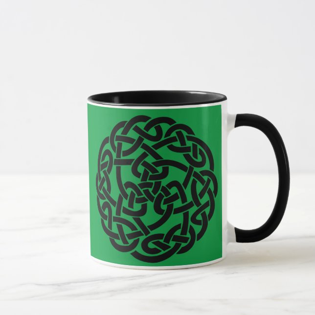Caneca Círculo Celular Verde Irlandês e Preto (Direita)