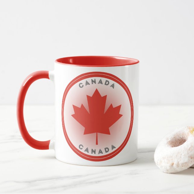 Caneca Círculo da Folha de Bordo do Canadá (Com Donut)