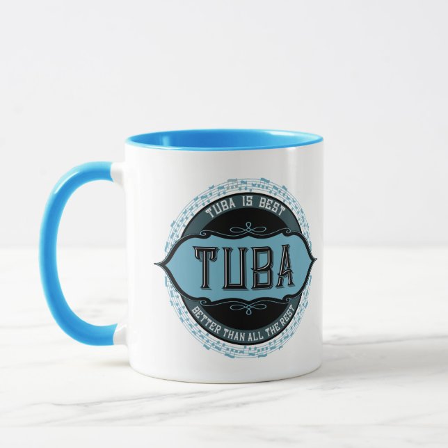 Caneca Círculo de Nota de Música Tuba (Esquerda)