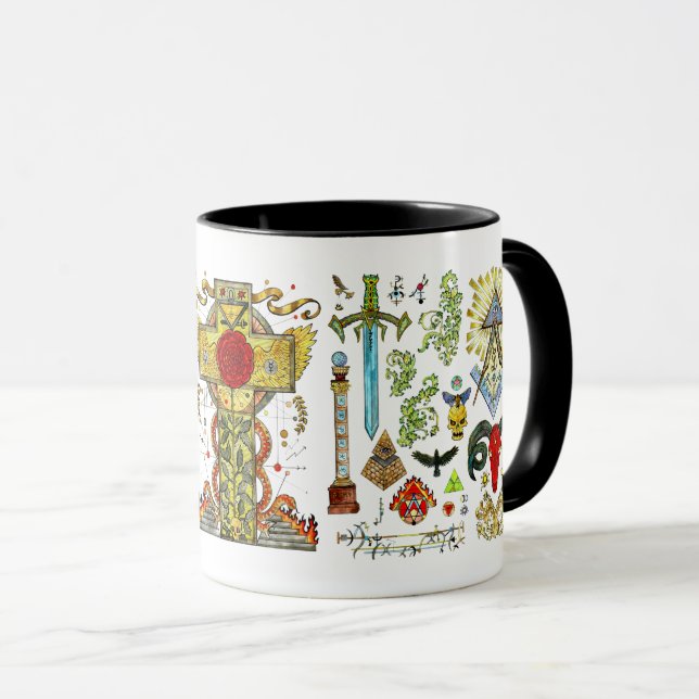 Caneca Círculo Mágico Estranho Sigil Chaos Magic Witchcra (Frente Esquerda)