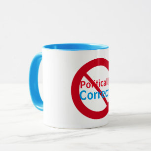 Caneca Círculo Vermelho Azul Anti-Politicamente Correto