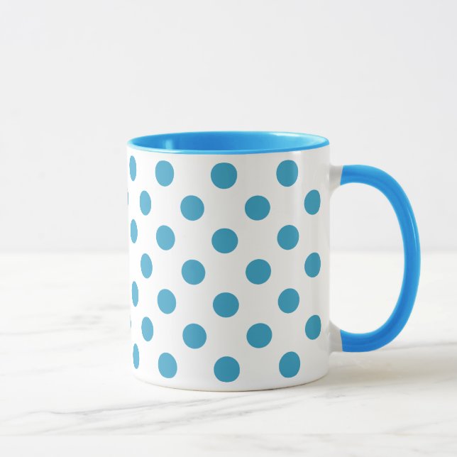 Caneca Círculos Bolinhas Azuis de Peacock (Direita)