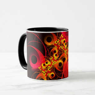 Caneca Círculos Coloridos Padrão Moderno de Arte Abstrato