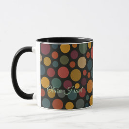Caneca Círculos de Cor de Nome Personalizado