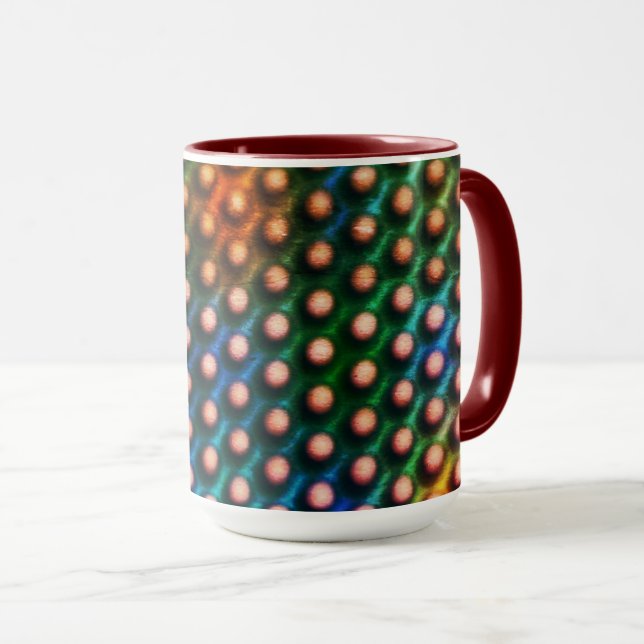 Caneca Círculos de desenho que se parecem com esferas ou  (Frente Esquerda)