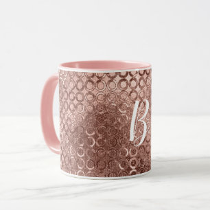 Caneca Círculos de Rosa Dourado Brilhante Luxuoso Brilho