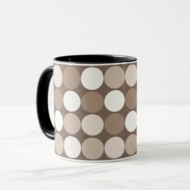 Caneca Círculos Geométricos Terrosos Neutros e Quentes (Frente Esquerda)