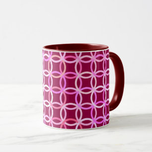 Caneca Círculos modernos do século médio, ameixa e cor-de