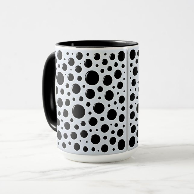 Caneca Círculos Pretos Modernos (Frente Esquerda)