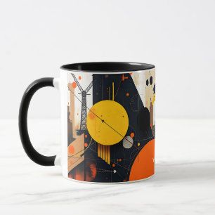 Caneca Círculos Vermelho Abstrato de Fantasy