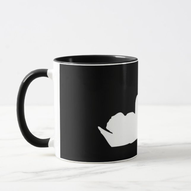Caneca Cisnes De Amor Preto E Branco (Esquerda)