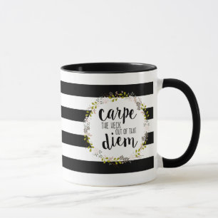 Caneca Citação da Tipografia Inspiradora Engraçada Carpe