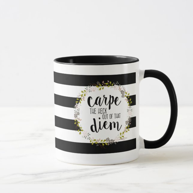 Caneca Citação da Tipografia Inspiradora Engraçada Carpe  (Direita)