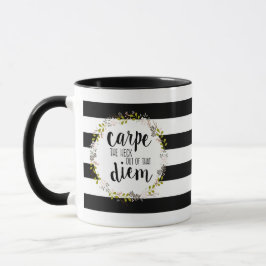 Caneca Citação da Tipografia Inspiradora Engraçada Carpe