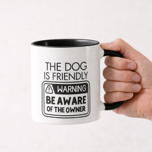 Caneca Citação de advertência engraçada do dono do cão
