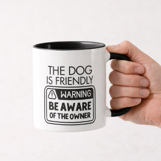 Caneca Citação de advertência engraçada do dono do cão