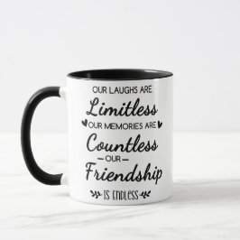 Caneca Citação de Amizade Sem Limites de Risos