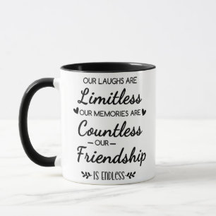Caneca Citação de Amizade Sem Limites de Risos