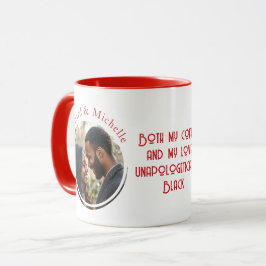Caneca Citação de Amor Negro I personalizado Foto Vermelh