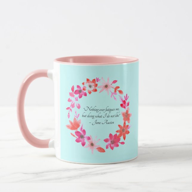 Caneca Citação de autocuidado de Jane Austen – Mansfield  (Esquerda)