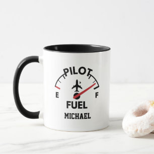 Caneca Citação de aviação engraçada combustível de piloto