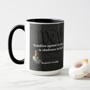 Caneca Citação de Benjamin Franklin sobre a rebelião