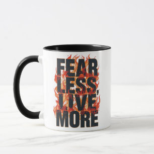 Caneca Citação de Coragem e Vida no Estilo Grunge