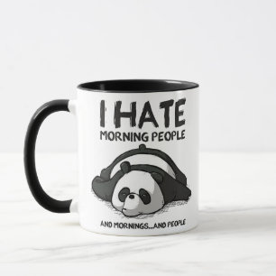 Caneca citação de desenho animado branco-esbranquiçado