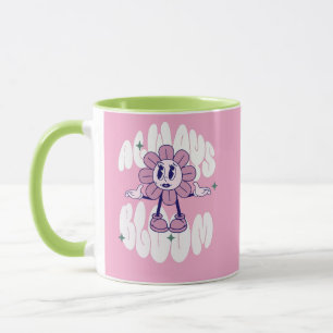 Caneca Citação de desenho de girassol