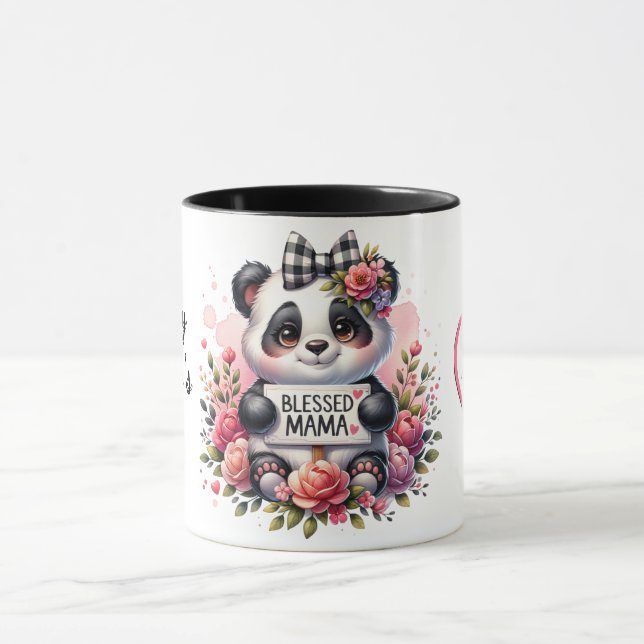 Caneca Citação de Dia de as mães Personalizada/Panda (Centro)