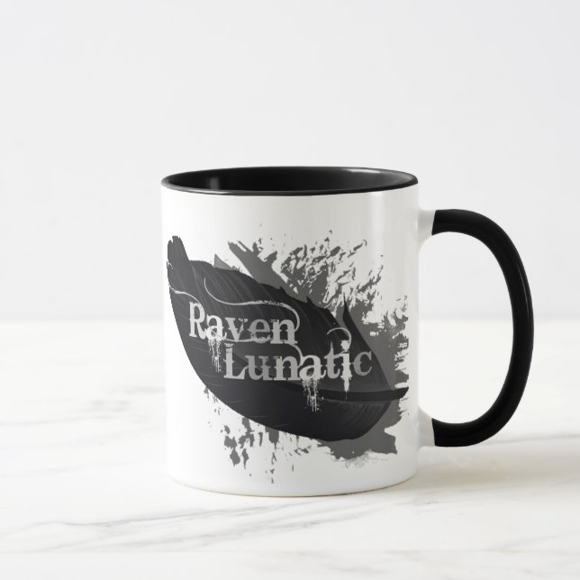 Caneca Citação de Diversão Lunática de Raven Bird (Direita)