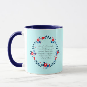 Caneca Citação de Felicidade de Jane Austen, Orgulho e Pr