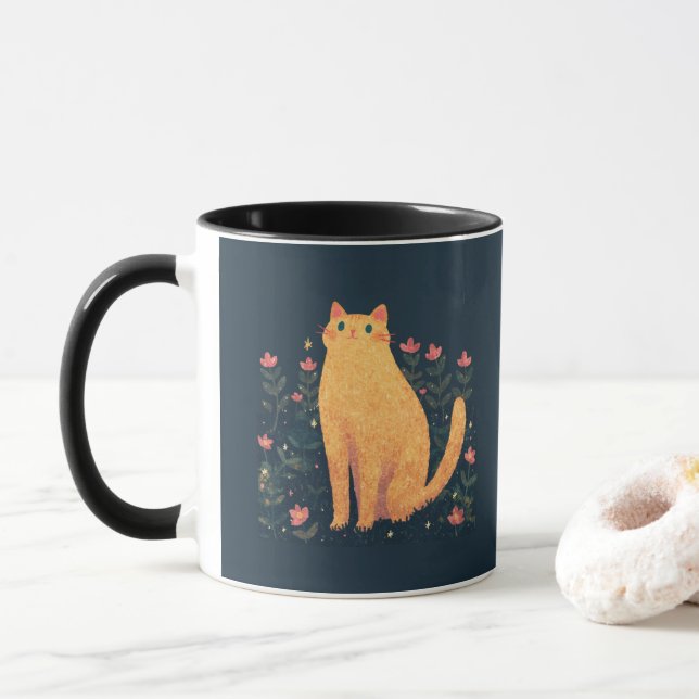 Caneca Citação de Gato de Charles Dickens (Com Donut)