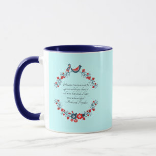 Caneca Citação de Jane Austen, Orgulho e Preconceito Flor