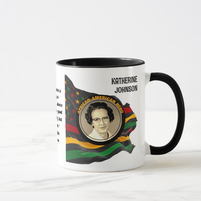 Caneca Citação de KATHERINE JOHNSON - Histórico Preto Per (Direita)
