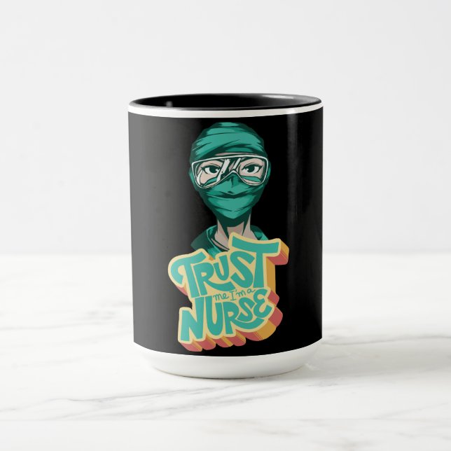 Caneca Citação de Máscara Facial de Enfermeira (Centro)