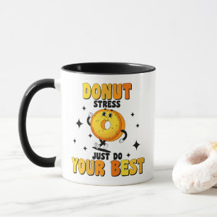 Caneca Citação de motivação da Rosquinha Retro Funny