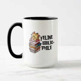 Caneca Citação Divertida de Gato Amante de Livros Felino