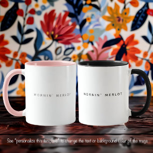 Caneca Citação Divertida de Vinho Merlot Fonte Preta Tend