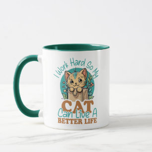 Caneca Citação Divertida para Amante de Gatos Gráfico de 
