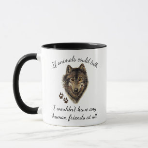 Caneca Citação do Fundo Wolf para Amigos Animais Inspir