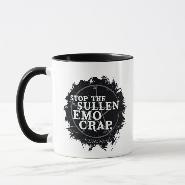 Caneca Citação "Emo" sobrenatural (Esquerda)